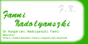 fanni nadolyanszki business card
